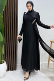 Gülnihal Şifon Abiye Siyah