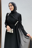 Gülnihal Şifon Abiye Siyah