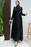 Gülnihal Şifon Abiye Siyah
