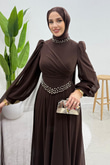 Gülru Şifon Abiye Kahve