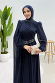 Gülru Şifon Abiye Lacivert