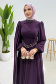 Gülru Şifon Abiye Mor