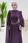 Gülru Şifon Abiye Mor
