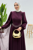 Gülru Şifon Abiye Mürdüm