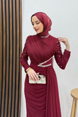 Gülşen Tesettür Abiye Bordo