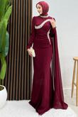 Hanzade Krep Abiye Bordo
