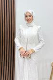 Hilda Dantel Abiye Beyaz