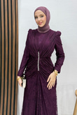 Hilda Dantel Abiye Mor