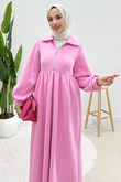 İlayda Fermuarlı Elbise Pembe