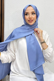 İnci Saten Şal Mavi