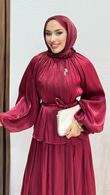 Layla Broş Takım Bordo