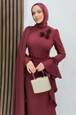 Mahperi Krep Abiye Bordo