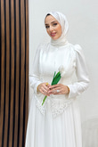 Mahsen Şifon Abiye Beyaz