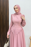 Mahsen Şifon Abiye Soft Pembe