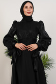 Manolya Organze Abiye Siyah