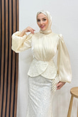 Marcella Dantel İşleme Abiye Krem