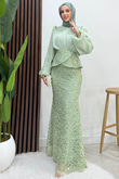 Marcella Dantel İşleme Abiye Mint