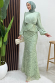 Marcella Dantel İşleme Abiye Mint