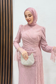 Maysa Tül Abiye Soft Pembe