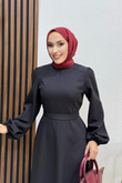 Miya Krep Elbise Siyah