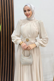 Nalya Şifon Abiye Bej