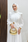 Nalya Şifon Abiye Beyaz
