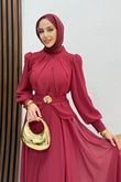Nalya Şifon Abiye Bordo