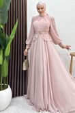 Nalya Şifon Abiye Soft Pembe