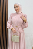 Nalya Şifon Abiye Soft Pembe