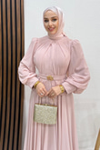 Nalya Şifon Abiye Soft Pembe