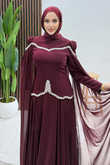 Naye Şifon Abiye Bordo