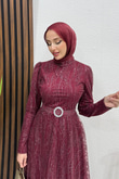 Nilda Simli Abiye Bordo