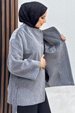 Oksana Kaşe Kaban Koyu Gri