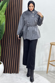Oksana Kaşe Kaban Koyu Gri