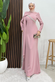 Özün Taşlı Abiye Soft Pembe