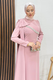 Özün Taşlı Abiye Soft Pembe