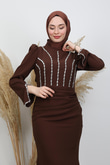Palmiye Taş Abiye Kahve