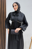 Perla Saten Abiye Siyah