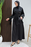Perla Saten Abiye Siyah