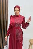 Royal Saten Abiye Bordo