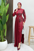 Royal Saten Abiye Bordo