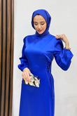 Sahra Tesettür Elbise Gece Mavi