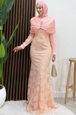 Sherry Tül İşleme Abiye Soft Pembe