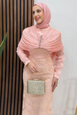 Sherry Tül İşleme Abiye Soft Pembe