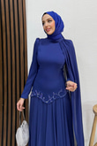 Solenya Şifon Abiye Gece Mavi
