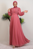Tuğba Şifon Elbise Pembe