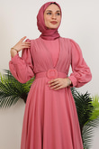 Tuğba Şifon Elbise Pembe