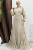 Velya Şifon Abiye Bej