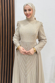 Velya Şifon Abiye Bej