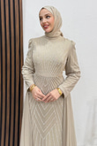 Velya Şifon Abiye Bej
